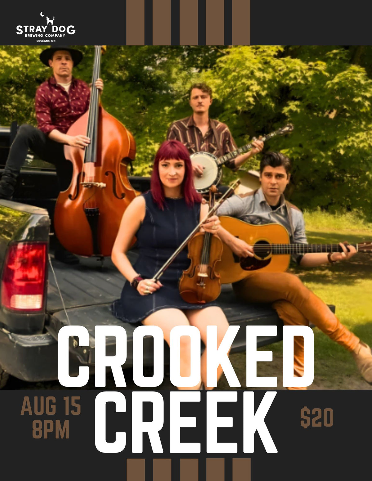 SDBC Taproom Concerts Presents - Crooked Creek (Bluegrass/Roots) Aug 15 8pm