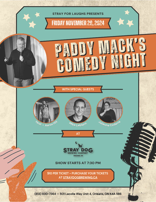 SDBC Taproom Concerts Presents - Stray For Laughs w/ Paddy Mack. (19+) - Nov 29 @ 7:30pm